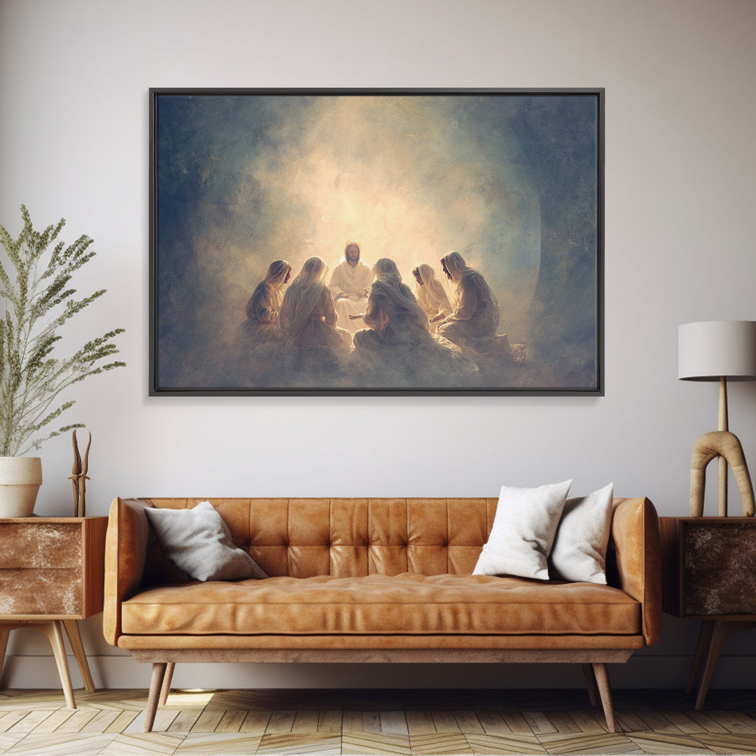 Heavenly Circle | Framed Canvas Print | Christian Art Canvas | Jesus Painting | Modern Christian Art | Christian Wall Art | Christian Chris