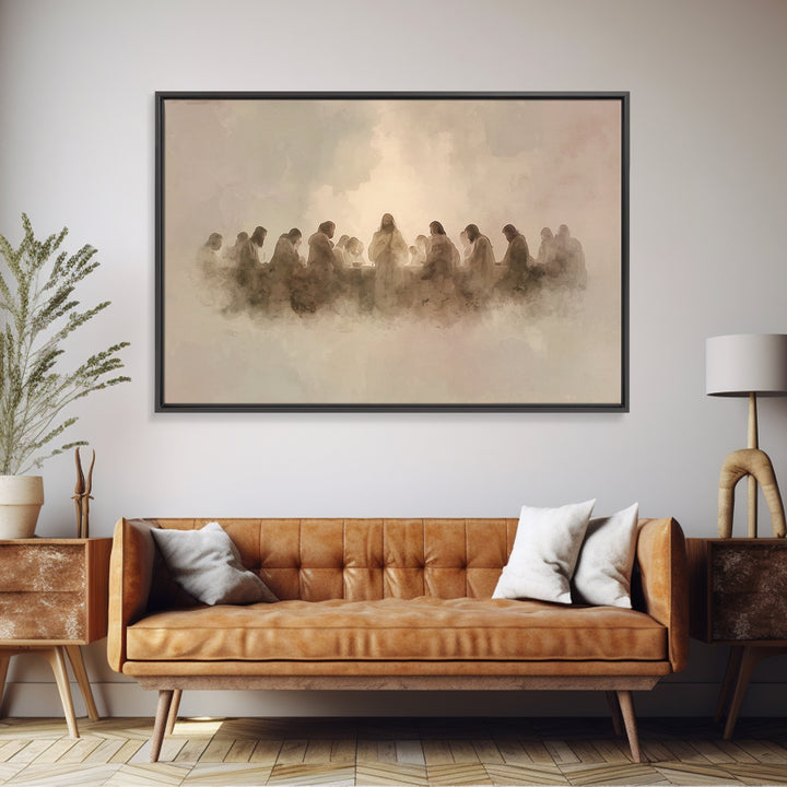 Sacred Cloud Table, Framed Canvas Print, Christian Art Canvas, Jesus Painting, Moody Christian Art, Christian Christmas Art, Christian Wall