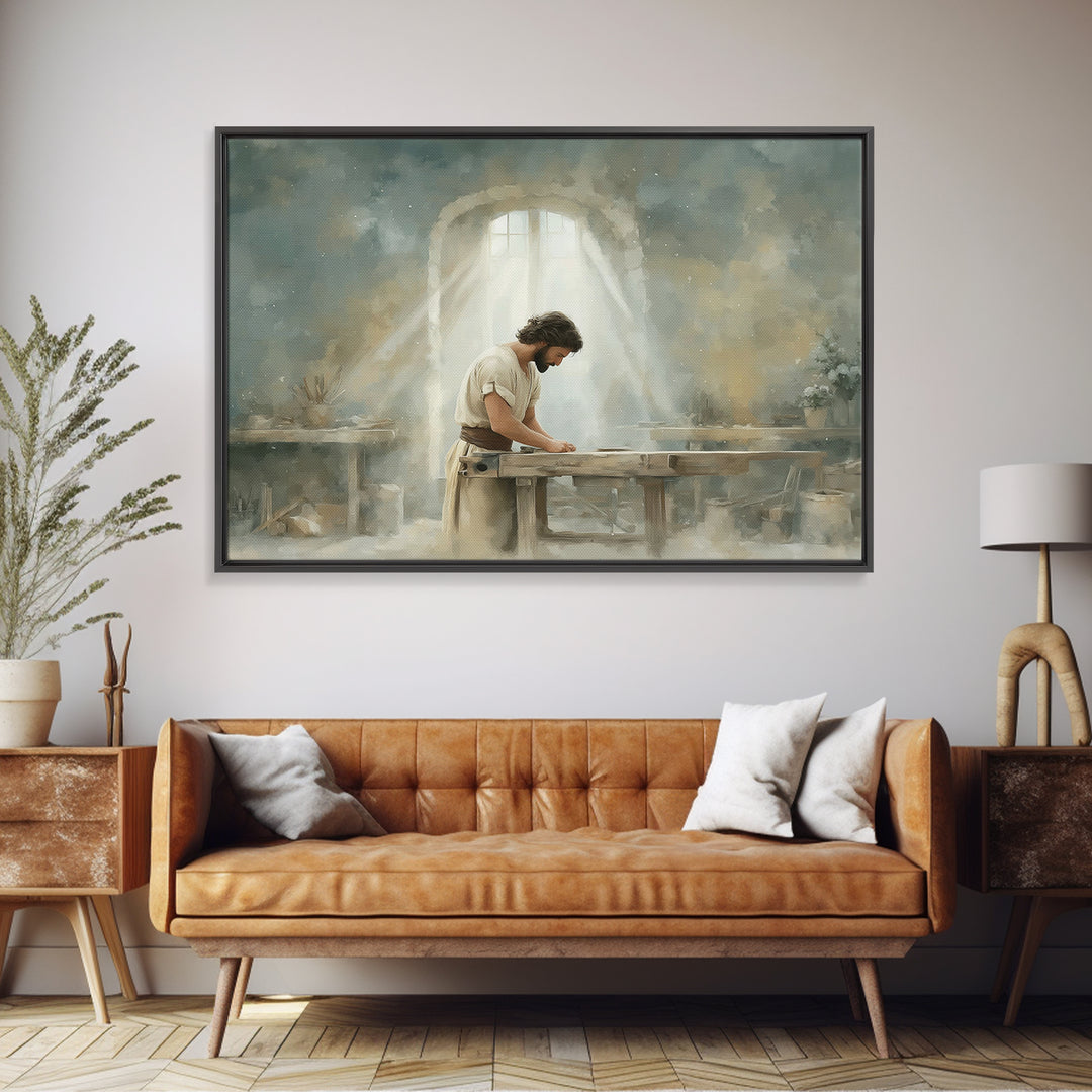 Guided By Grace | Framed Canvas Print | Christian Art Canvas | Jesus Painting | Modern Christian Art | Christian Wall Art | Christian Art G