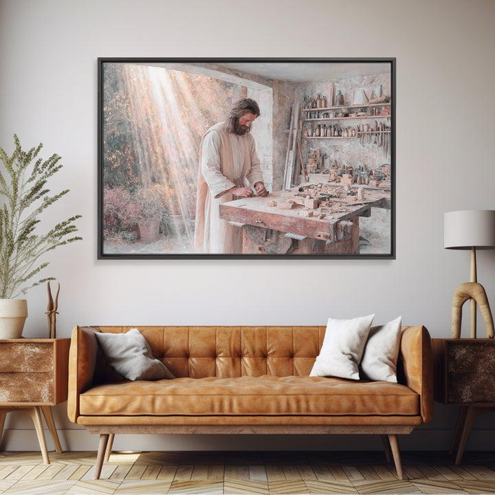 Radiant Artisan | Framed Canvas Print | Jesus Painting | Christian Wall Art | Christian Art Canvas | Modern Christian Painting | Christian
