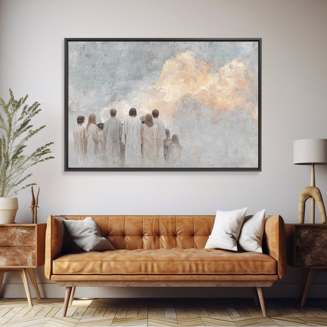 Heaven’s Gathering – Framed Canvas Print – Christian Wall Art – Christian Art Canvas – Subtle Christian Art – Christian Painting – Christia
