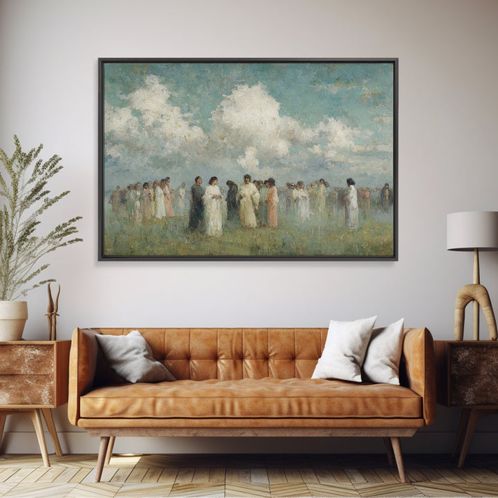 Sacred Assembly – Framed Canvas Print – Vintage Christian Art – Christian Wall Art – Christian Art Canvas – Modern Christian Painting – Chr