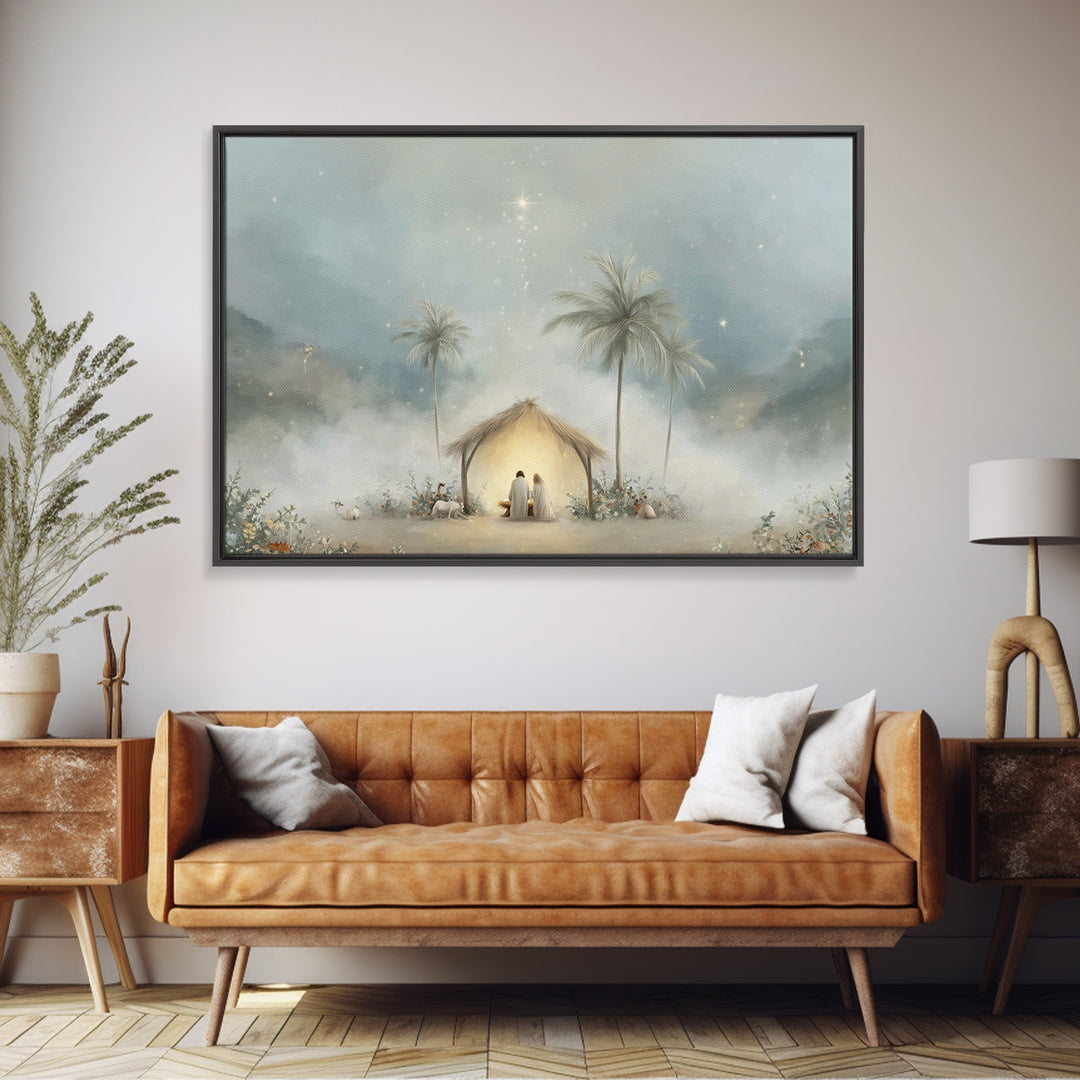 Star of Peace – Framed Canvas Print – Christian Wall Art – Christian Art Canvas – Christmas Art Work – Modern Christian Art – Christian Dec