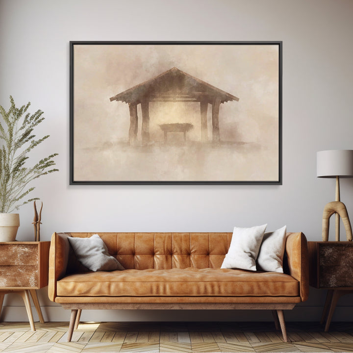 Gloria Shelter – Framed Canvas Print – Christian Christmas Art – Christian Art Canvas – Jesus Christmas Art – Christian Wall Art – Christma