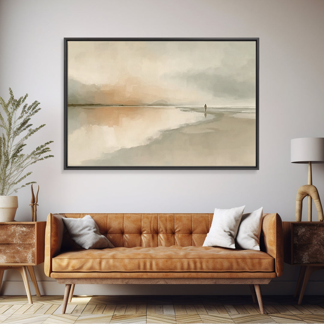 Silent Coast Peace – Framed Canvas Print – Christian Art Canvas – Christian Wall Art – Jesus Painting – Moody Christian Art – Christian Gif