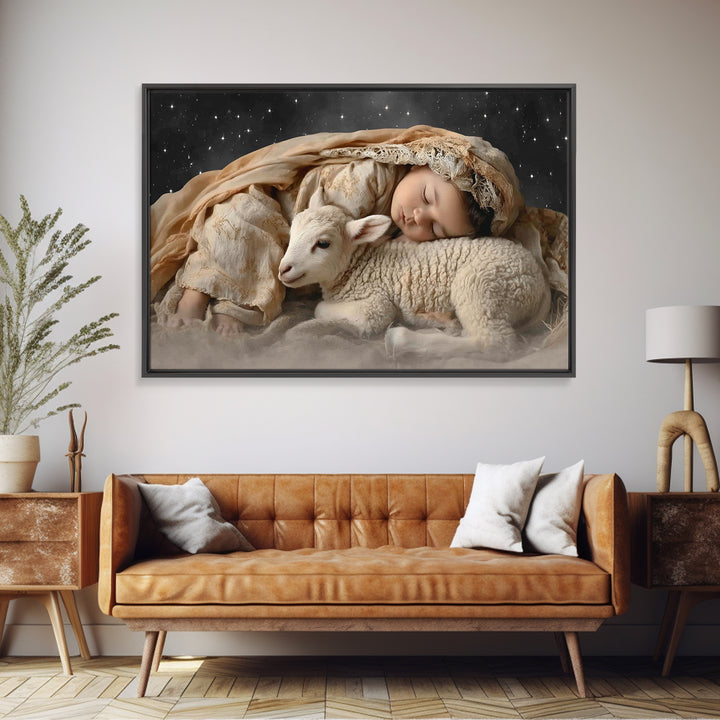 Bethlehem Rest – Framed Canvas Print – Christian Art Canvas – Christian Wall Art – Jesus Christmas Art – Christmas Art Prints – Christian D