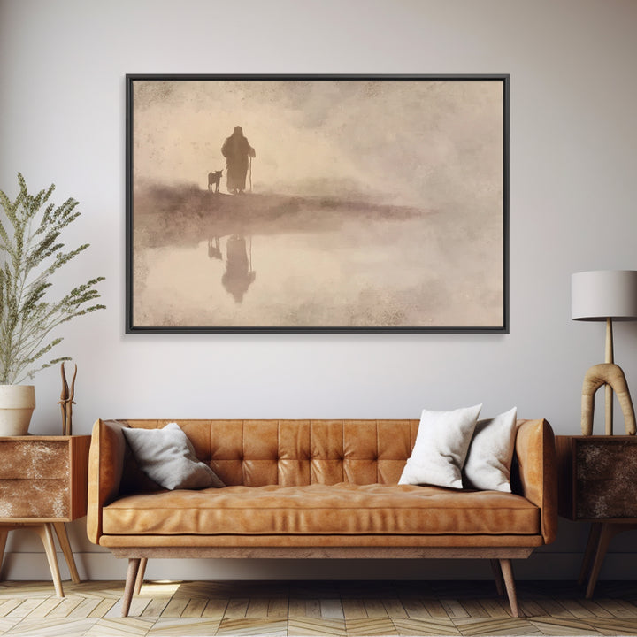 Shepherd’s Walk – Framed Canvas Print – Christian Wall Art – Christian Art Canvas – Christian Art Work – Moody Christian Art – Christian Gi