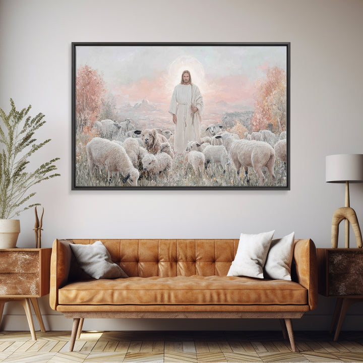 Radiant Shepherd Grace – Framed Canvas Print – Christian Wall Art – Jesus Painting – Christian Art Canvas – Christian Christmas Art – Chris