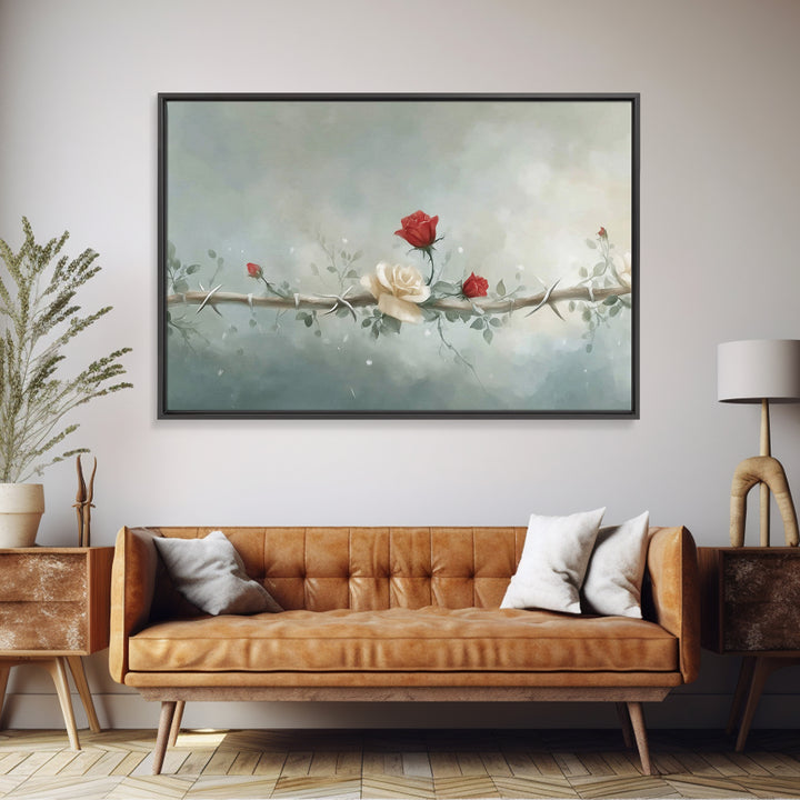 Redemption Blossoms – Framed Canvas Print – Christian Art Canvas – Modern Christian Art – Christian Wall Art – Christian Christmas Art – Un