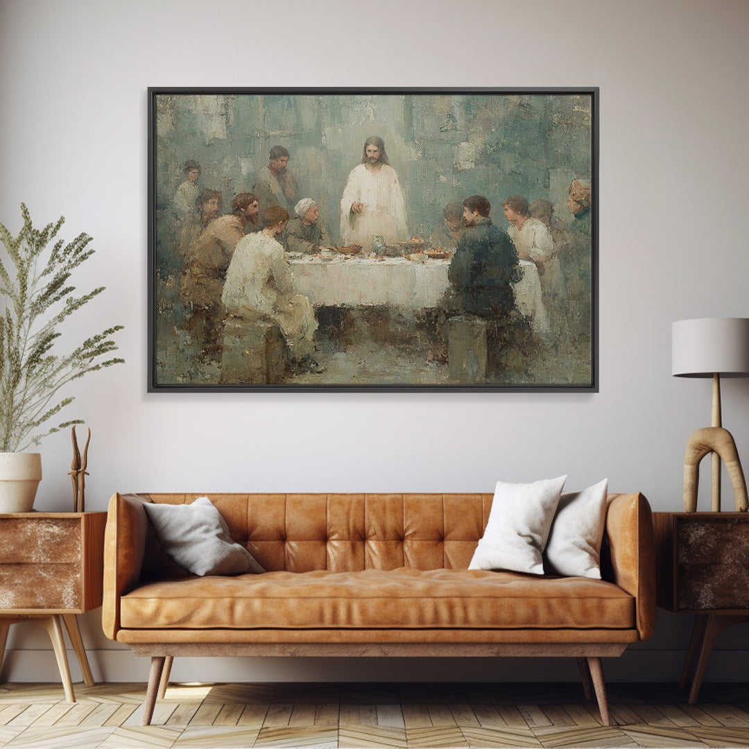Table Of Grace – Framed Canvas Print – Jesus Painting – Christian Art Canvas – Christian Wall Art – Christian Art – Subtle Christian Art –