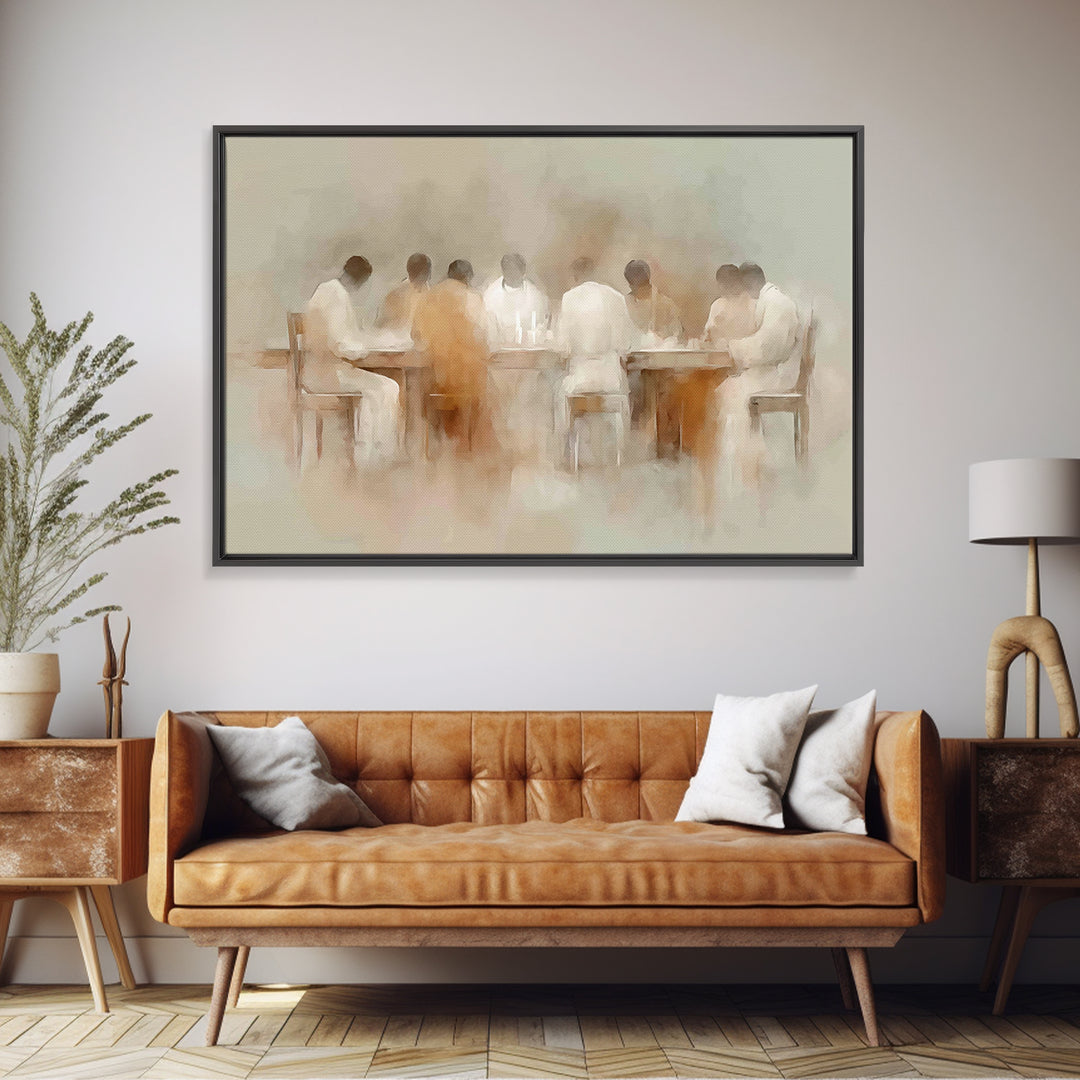Sacred Gathering – Framed Canvas Print – Christian Art Canvas – Christian Wall Art – Jesus Painting – Moody Christian Art – Christian Decor