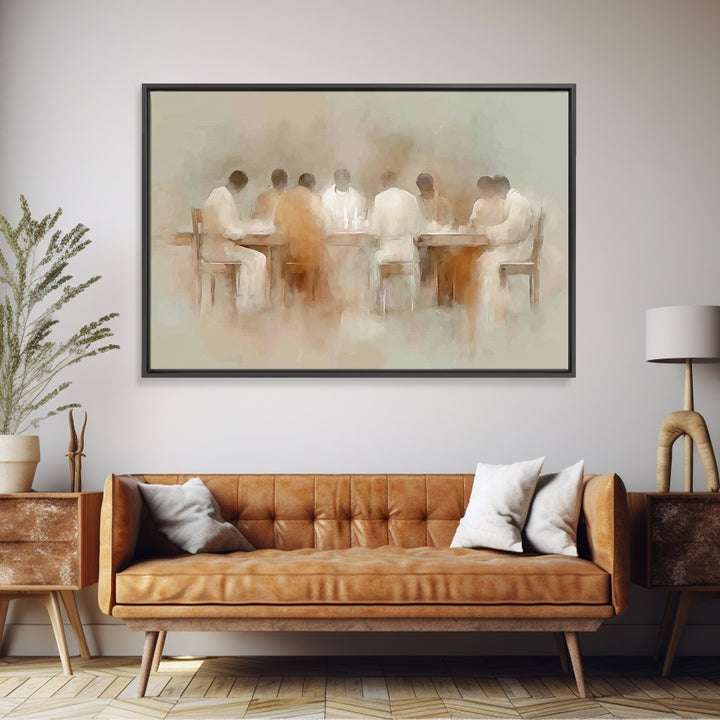 Sacred Gathering – Framed Canvas Print – Christian Art Canvas – Christian Wall Art – Jesus Painting – Moody Christian Art – Christian Decor