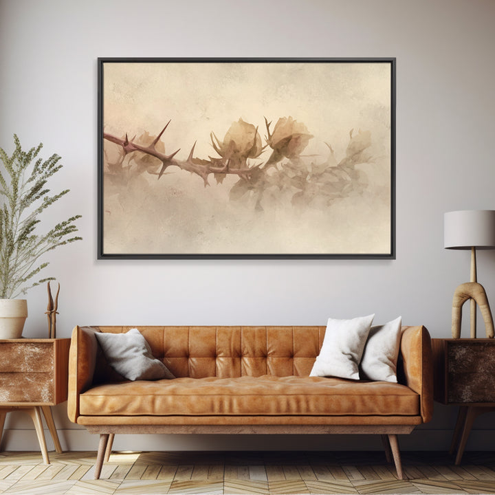 Desert Bloom Hope – Framed Canvas Print – Christian Wall Art – Moody Christian Art – Abstract Christian Art – Christian Art Gift – Subtle C