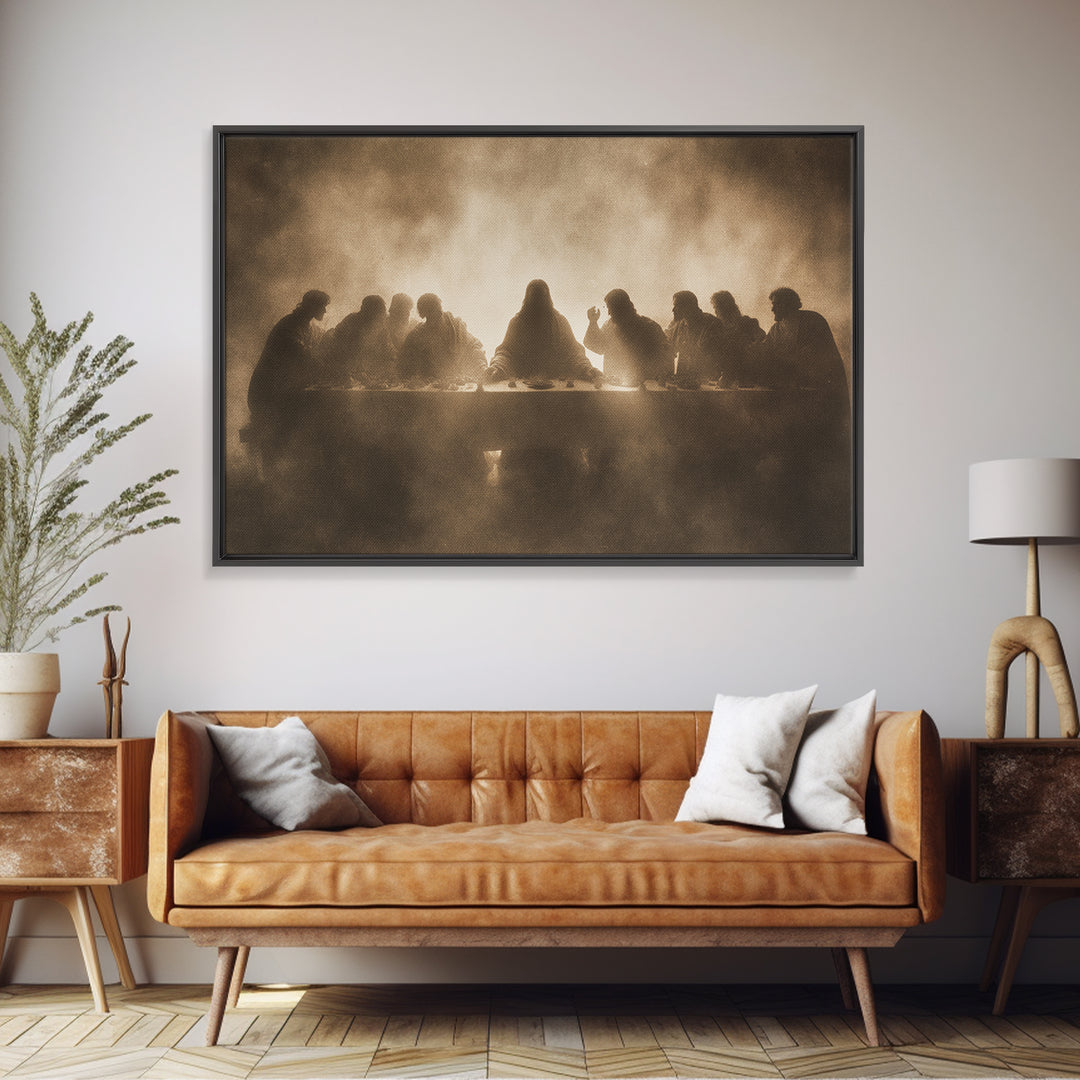 Last Supper Reverence – Framed Canvas Print – Christian Art – Jesus Painting – Christian Art Canvas – Christian Wall Art – Vintage Christia