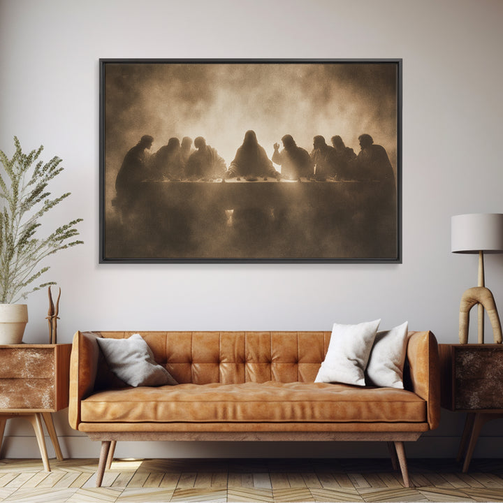 Last Supper Reverence – Framed Canvas Print – Christian Art – Jesus Painting – Christian Art Canvas – Christian Wall Art – Vintage Christia