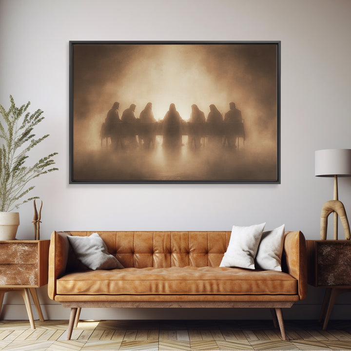 Sacred Table Radiance | Framed Canvas Print | Christian Art Canvas | Jesus Painting | Christian Wall Art | Moody Christian Art | Unique Chr