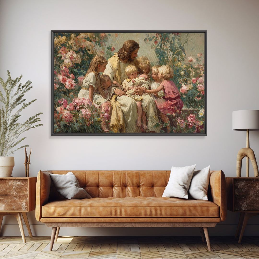 Circle Of Blessings | Framed Canvas Print | Christian Art Canvas | Christian Art | Jesus Painting | Christian Wall Art | Christian Gift Ide