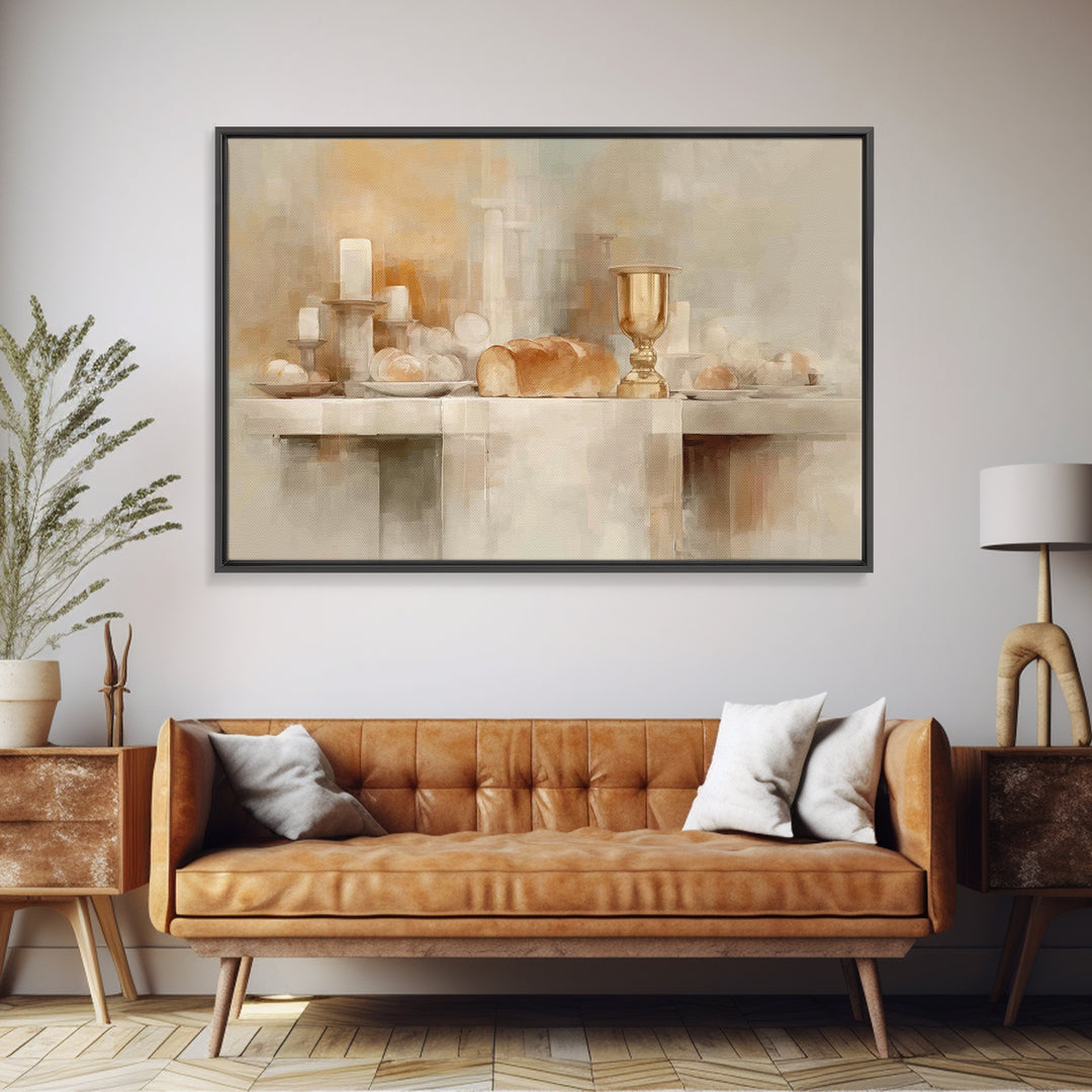 Table Of Blessing – Framed Canvas Print – Christian Wall Art – Christian Art Print – Christian Decor For Home – Modern Christian Art – Chri