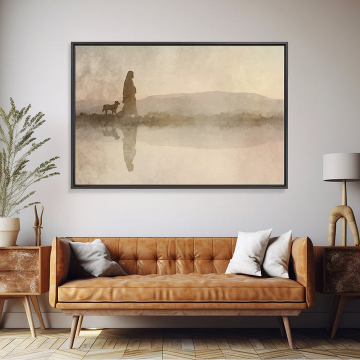 Dawnlight Promise – Framed Canvas Print – Christian Art Painting – Jesus Canvas Art – Christian Decor For Home – Subtle Christian Art – Chr