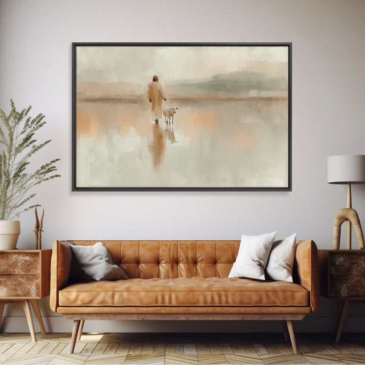 Gentle Steps Home | Framed Canvas Print | Christian Wall Art | Jesus Painting Canvas | Christian Decorations | Unique Christian Art | Chris