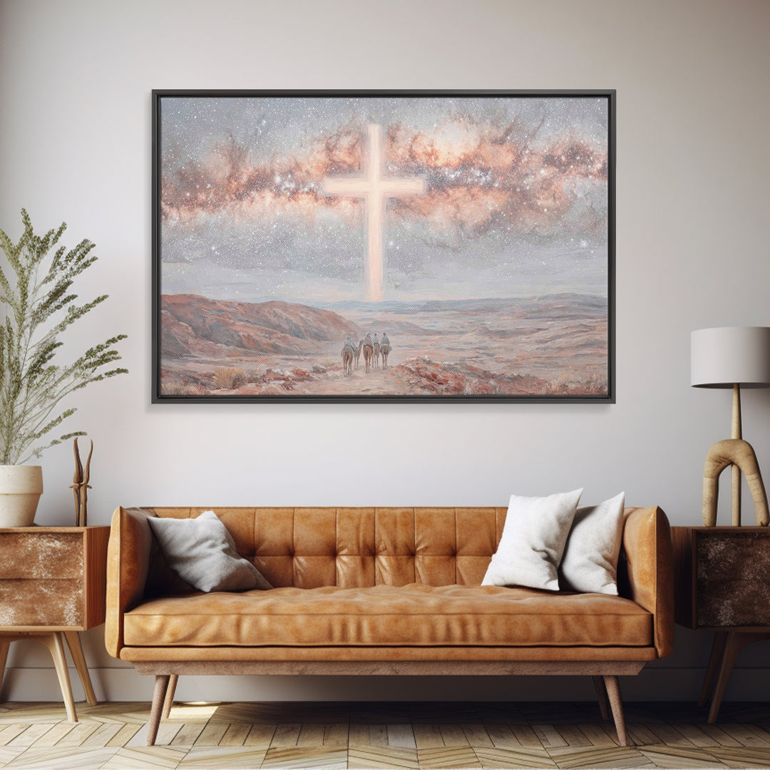 Celestial Promise – Framed Canvas Print – Christian Christmas Art – Christian Art Painting – Christmas Wall Art – Christian Art Canvas – Mo