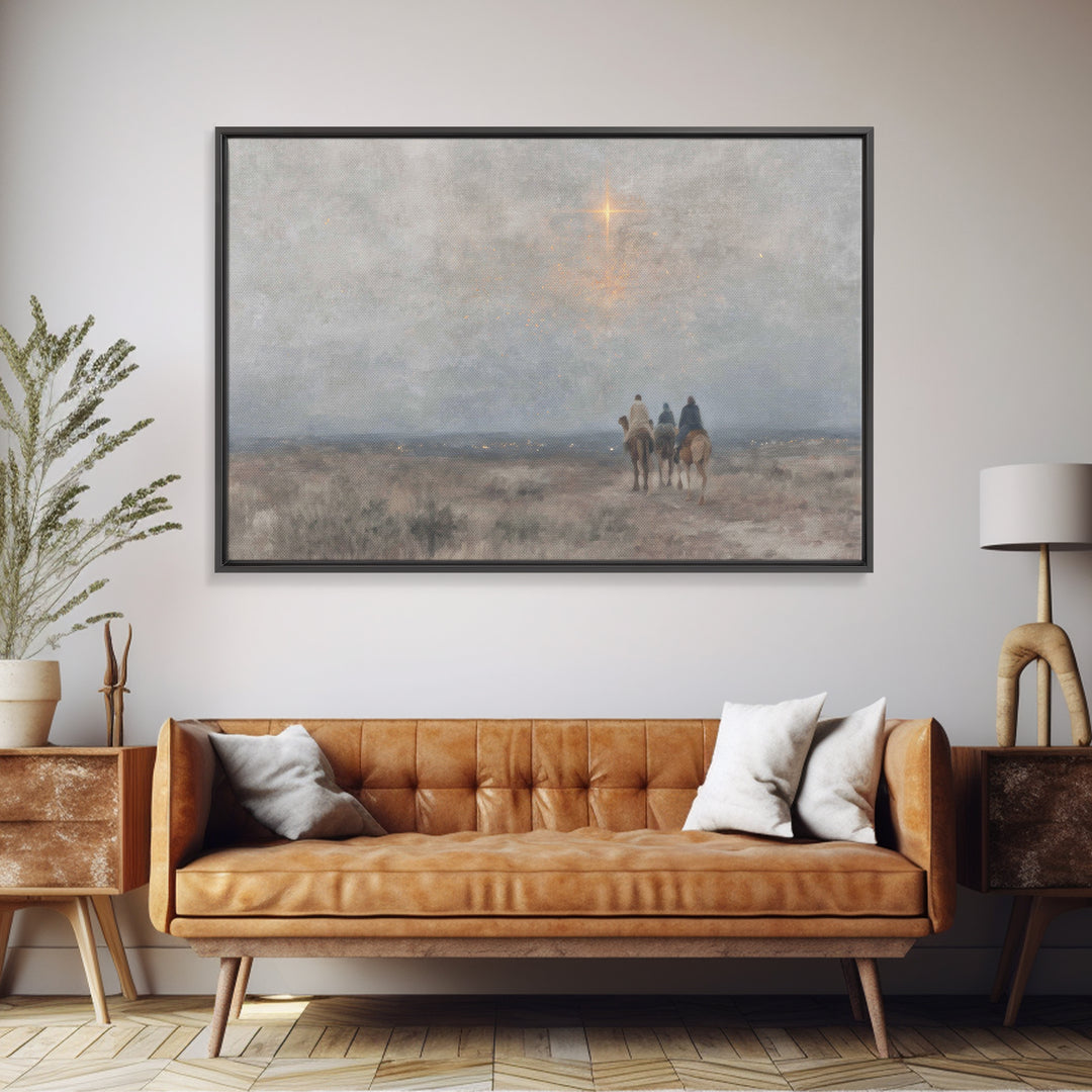 Heavenward Light, Framed Canvas Print, Christian Art Canvas, Christmas Wall Art, Subtle Christian Art, Framed Christmas Art, Christian Gift