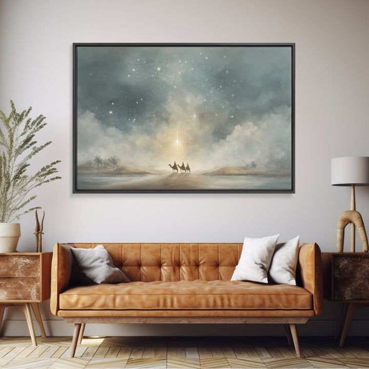 Guided By Glory – Framed Canvas Print – Christian Art Print – Christmas Art – Christian Christmas Decorations – Christian Art Canvas – Mode