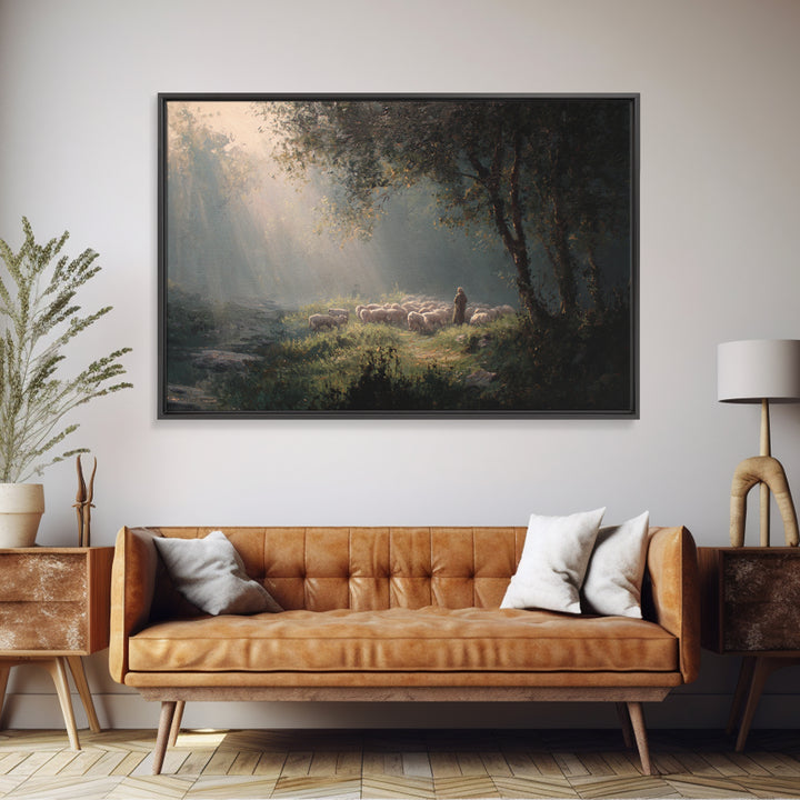 Valley Of Gentle Mercy – Framed Canvas Print – Christian Art Painting – Jesus Painting – Christian Art Canvas – Christian Wall Art – Subtle
