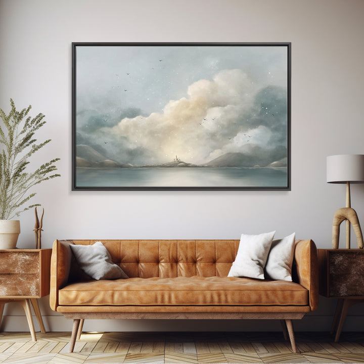 Gathered In Stillness, Framed Canvas Print, Christian Art Canvas, Christian Wall Art, Jesus Painting, Subtle Christian Paintings, Christian