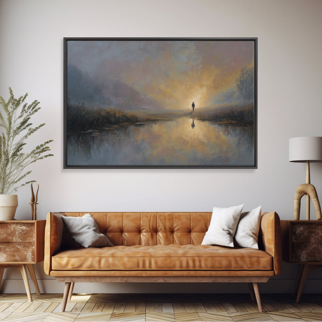 Steps Of Faith, Framed Canvas Print, Christian Wall Art, Christian Art Canvas, Modern Christian Painting, Christian Gift Ideas, Large Chris