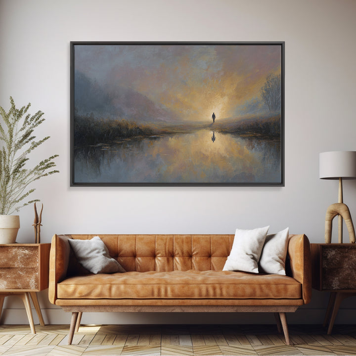 Steps Of Faith, Framed Canvas Print, Christian Wall Art, Christian Art Canvas, Modern Christian Painting, Christian Gift Ideas, Large Chris