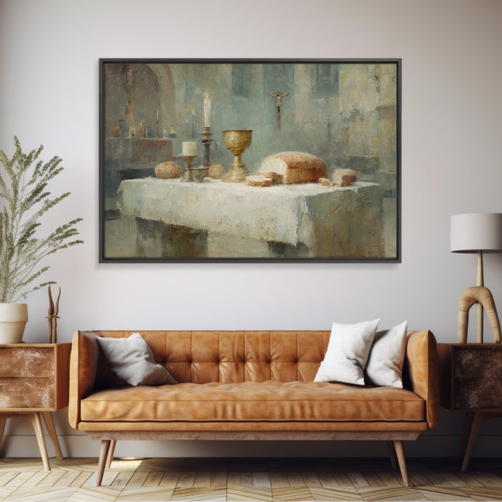 Chalice Of Peace – Framed Canvas Print – Christian Wall Art – Subtle Christian Art – Christian Art Canvas – Christmas Wall Art – White Chri