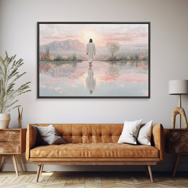 Radiant Mountain Path – Framed Canvas Print – Christian Art – Christian Art Canvas – Jesus Painting – Christian Wall Art – Modern Christian