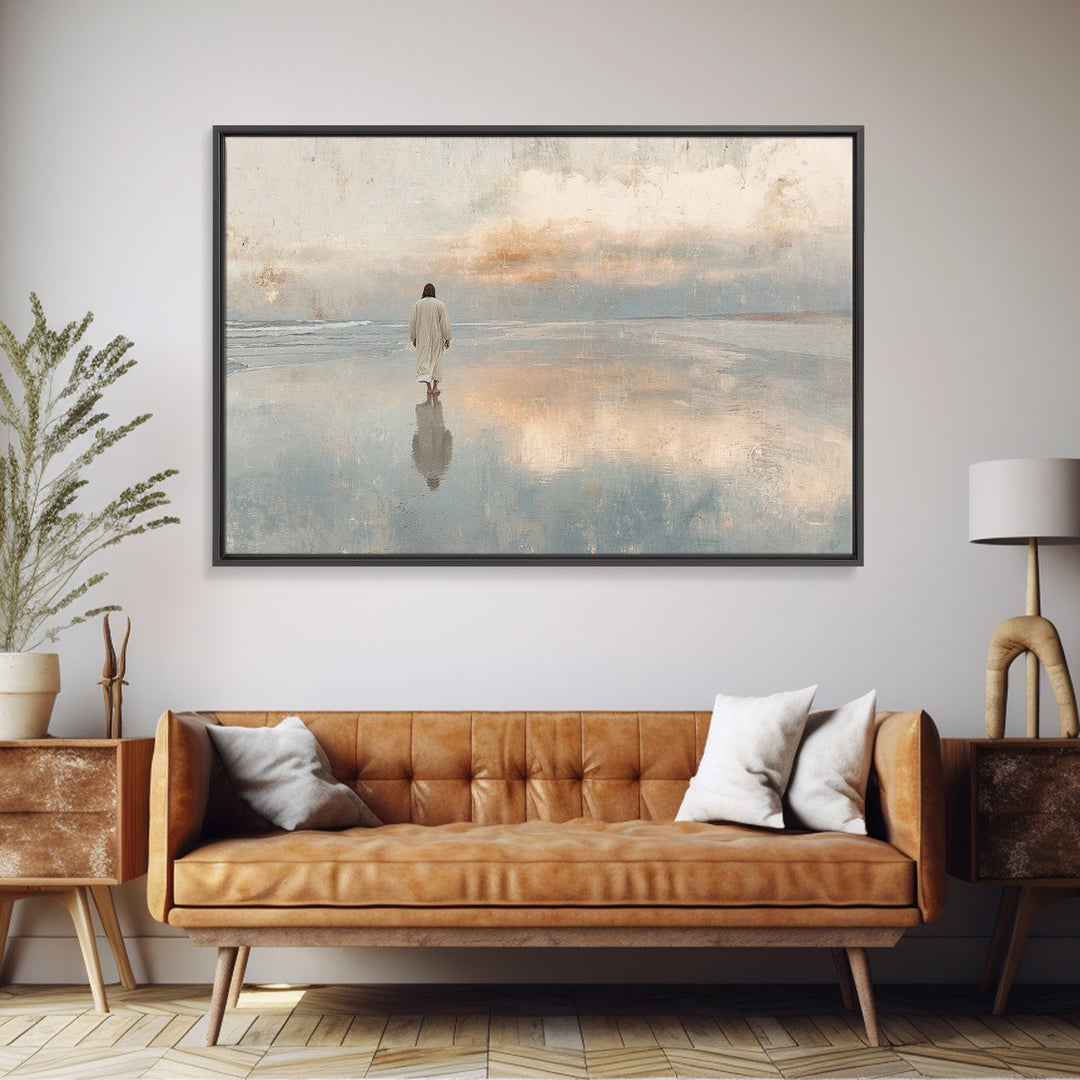 Wandering Messiah, Framed Canvas Print, Christian Art Canvas, Jesus Painting, Christian Wall Art, Subtle Christian Art, Large Christian Pai