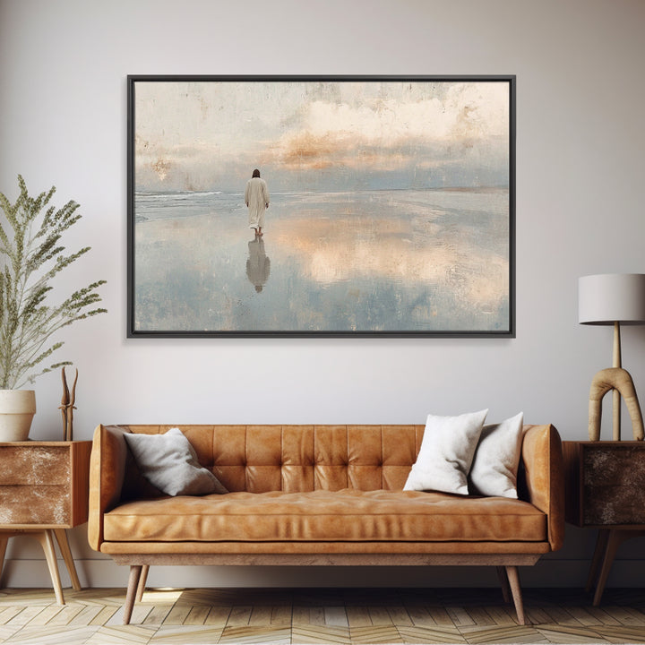 Wandering Messiah, Framed Canvas Print, Christian Art Canvas, Jesus Painting, Christian Wall Art, Subtle Christian Art, Large Christian Pai