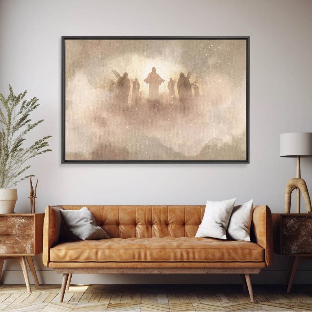 Glory In The Clouds, Framed Canvas Print, Christian Art Canvas, Jesus Painting, Modern Christian Art, Christian Wall Art, Christian Art