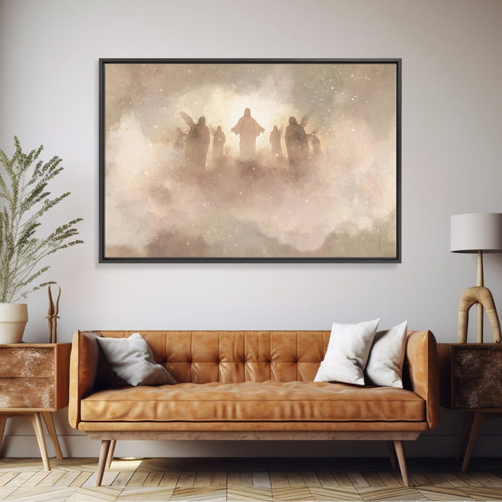 Glory In The Clouds, Framed Canvas Print, Christian Art Canvas, Jesus Painting, Modern Christian Art, Christian Wall Art, Christian Art
