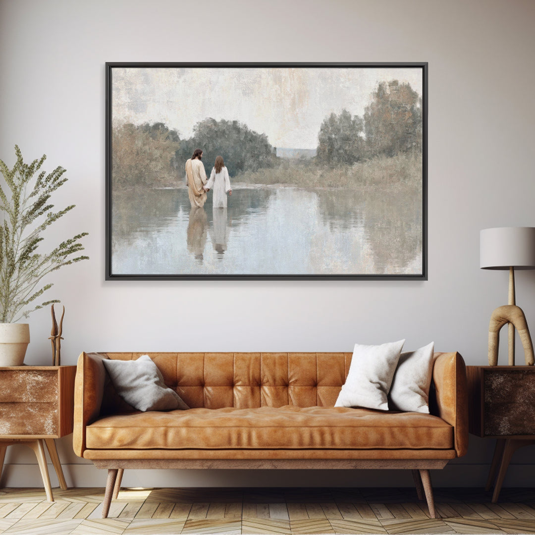 Guiding Light Path – Framed Canvas Print – Christian Wall Art – Christian Art Canvas – Subtle Christian Art – Jesus Painting – Christian De