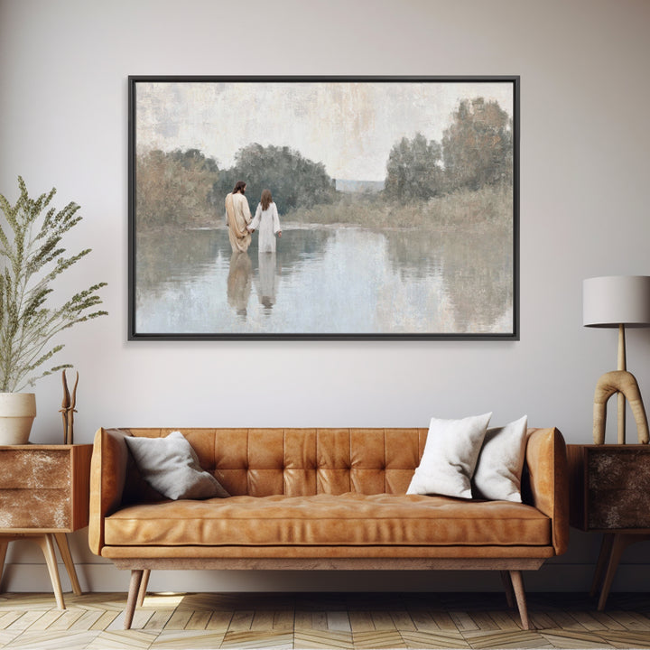 Guiding Light Path – Framed Canvas Print – Christian Wall Art – Christian Art Canvas – Subtle Christian Art – Jesus Painting – Christian De