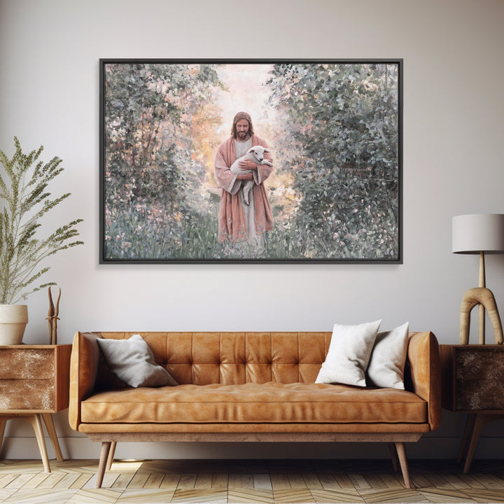 Garden Mercy Glow – Framed Canvas Print – Christian Wall Art – Christian Art Canvas – Jesus Painting – Christian Decorations – Large Christ