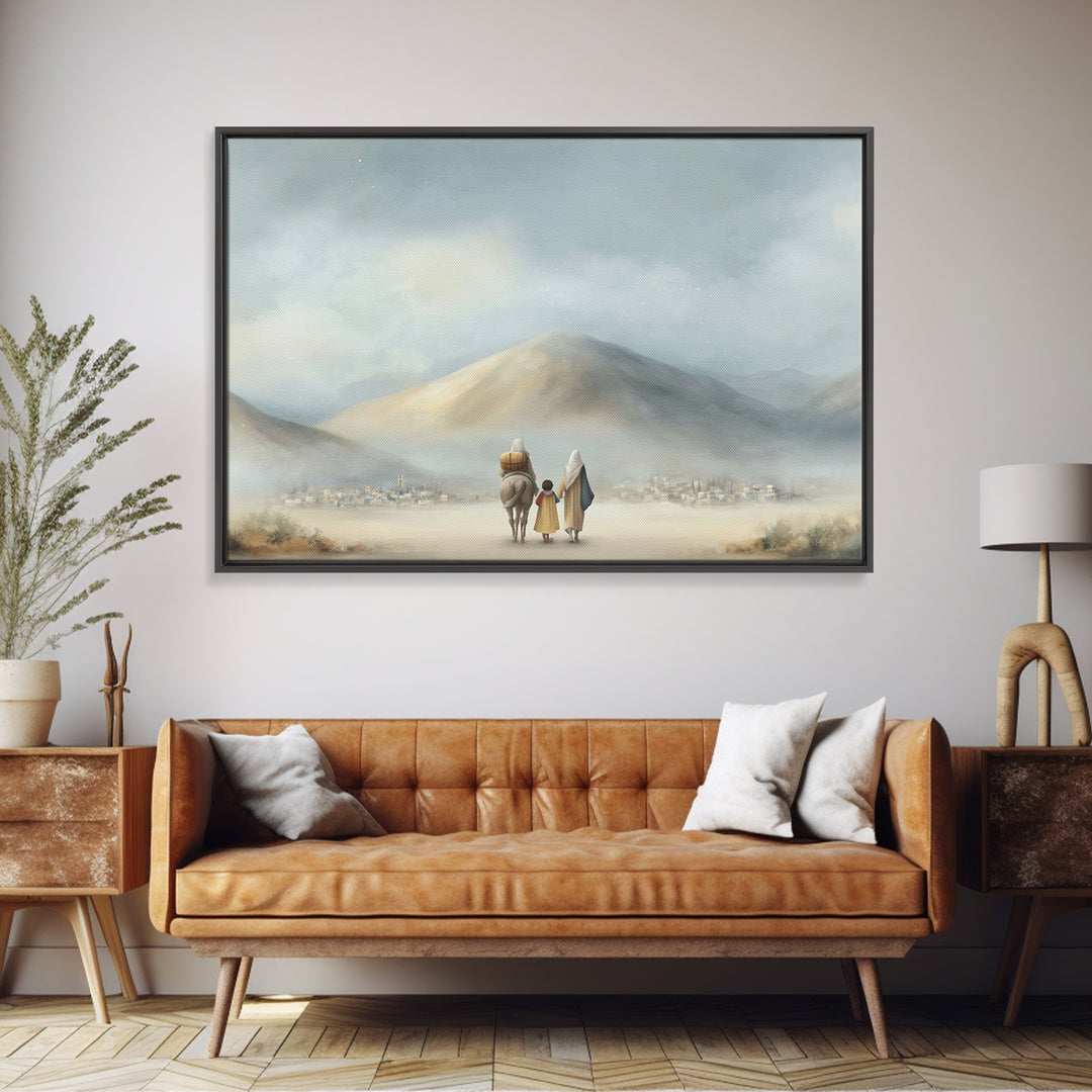 Path Toward Bethlehem, Framed Canvas Print, Christian Art Canvas, Christian Wall Art, Christmas Art Prints, Modern Christian Art