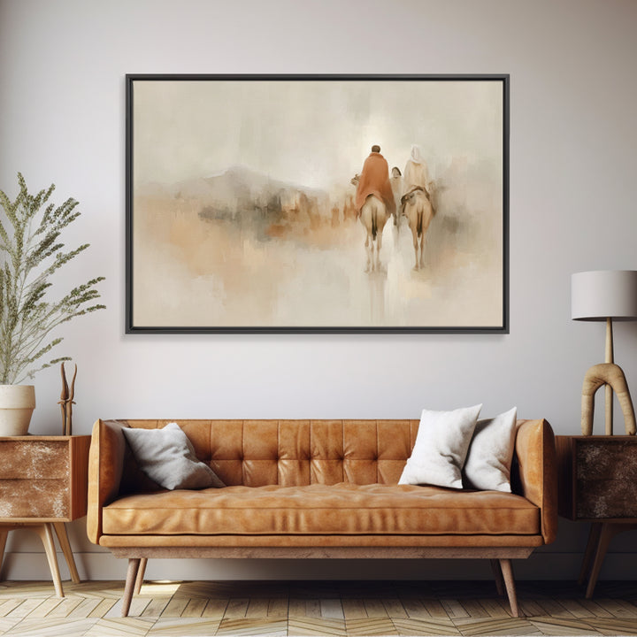 Soft Journey Home | Framed Canvas Print | Christian Art Painting | Christian Wall Art | Abstract Christian Art | Christian Art Print