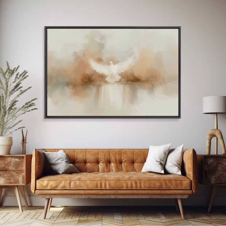 Spirit Of Peace – Framed Canvas Print – Christian Art – Minimalist Christian Art – Christian Wall Art – Christian Art Canvas – Christmas Ar