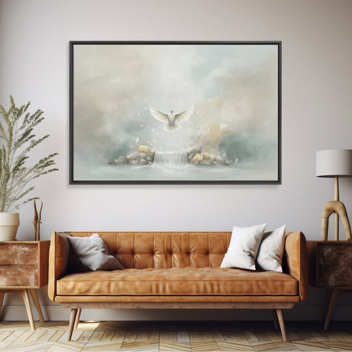 Gentle Ascent | Framed Canvas Print | Christian Art Canvas | Christian Wall Art | Christian Art | Moody Christmas Art | Christian Decoratio
