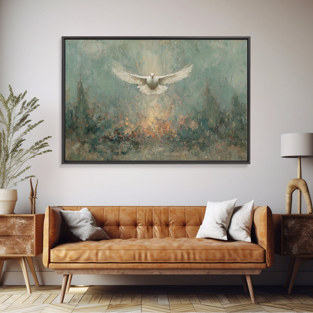 Wings Of Peace, Framed Canvas Print, Christian Art Print, Christian Wall Art, Christmas Art, Christian Canvas, Modern Christian Art