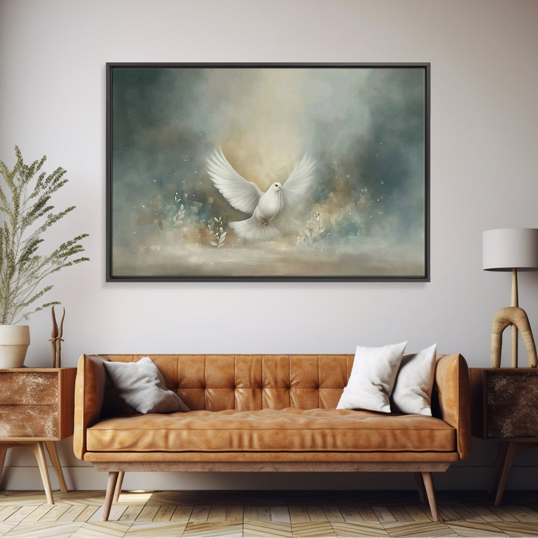 Dove Of Glory – Framed Canvas Print – Christian Art – Christian Wall Art – Christian Canvas – Christmas Art – Christian Gift Ideas