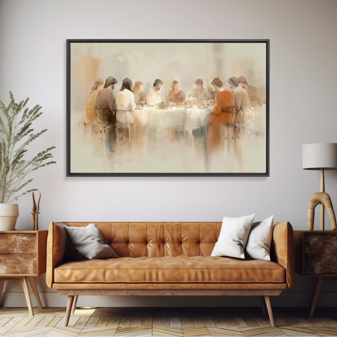 Silent Ascension – Framed Canvas Print – Christian Art – Christian Painting – Christian Wall Art – Minimalist Christian Art – Christian Can