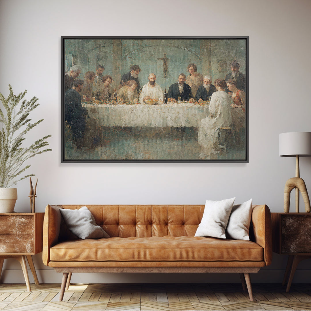 Holy Gathering, Framed Canvas Print, Christian Wall Art, Christian Art Canvas, Christian Art, Christmas Art, Christian Decor For Home