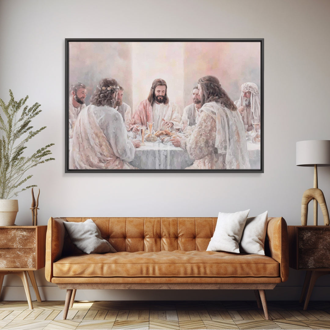 Last Supper Light – Framed Canvas Print – Christian Wall Art – Christian Painting – Christian Art Canvas – Christian Decor – Christmas Art