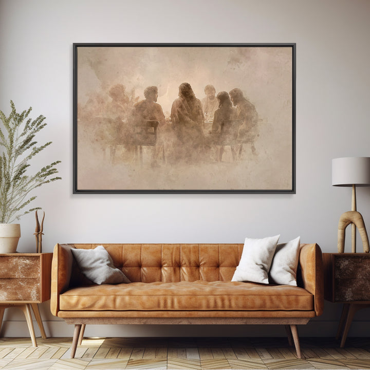 Sacred Fellowship - Framed Canvas Print - Christian Art Canvas - Christian Wall Art - Jesus Painting - Large Christian Art - Christian Chri